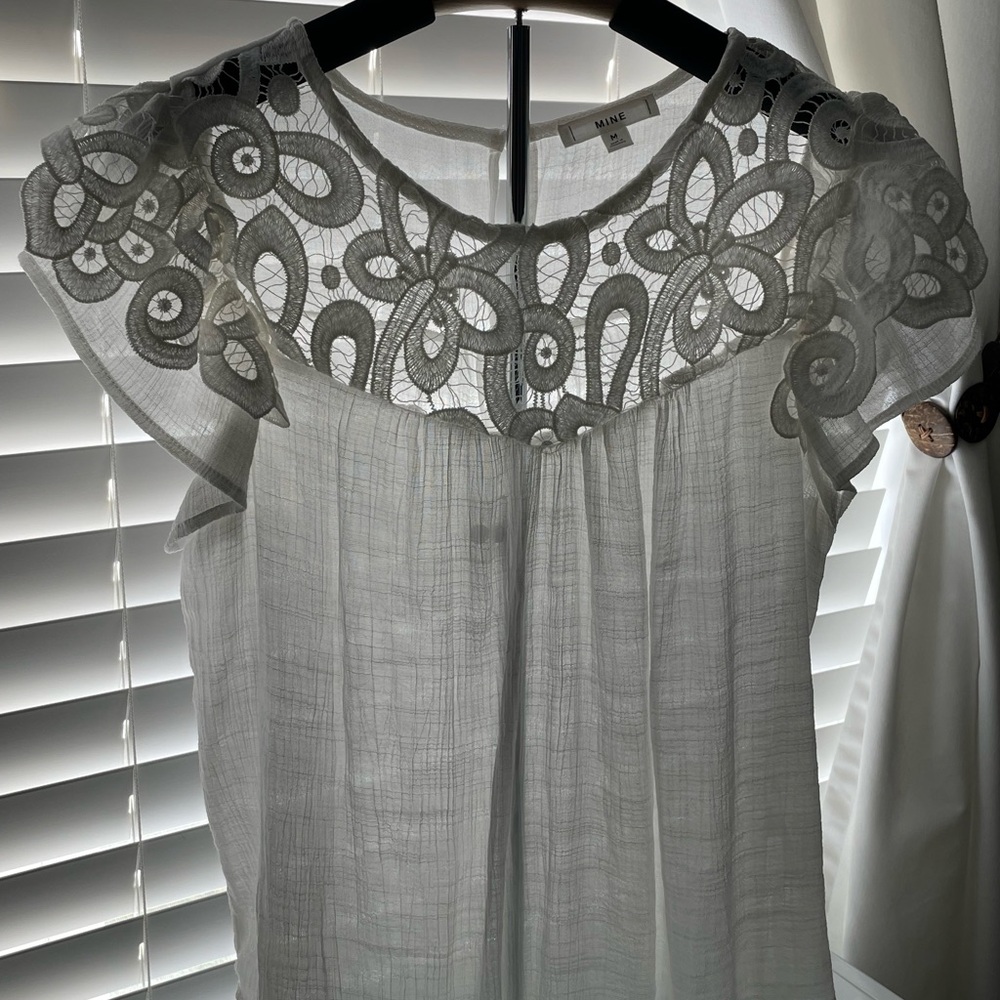 Mine White Lace Detail Blouse
